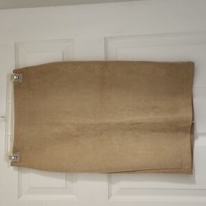 Tan suede pencil skirt